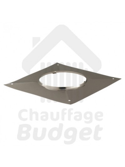 Chauffage-Budget: fumisterie inox plaque carrée étanchéité pour tubage diamètre 125